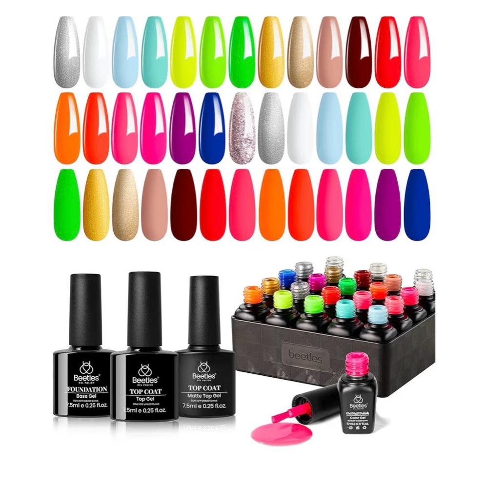 Beetles Gel Nail Polish Set with Top Coat